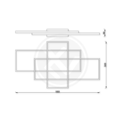 Żyrandol LED Galaxis Hydra 90x50x8 cm 126W czarny-19174