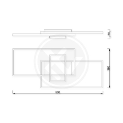 Żyrandol LED Galaxis Vela 83x36x8 cm 90W czarny-19190