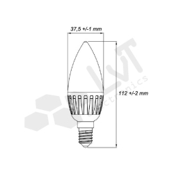 Żarówka LED E14 Ciepła 6W 10SMD 2835 230V silver.-20150