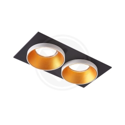 Oprawa halogenowa Taris Gold podwójna czarnobiała.-21355