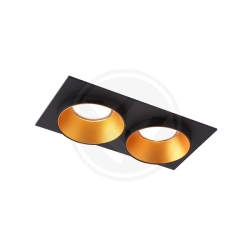 Oprawa halogenowa Taris Gold podwójna czarna.-21357