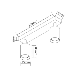 Kinkiet GU10 LED Bardo ruchomy x2 biały-21382