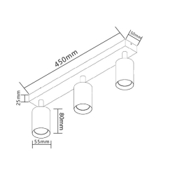 Kinkiet GU10 LED Bardo ruchomy x3 biały-21383