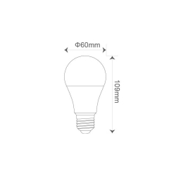 Żarówka LED E27 czujnik mikrofalowy A60 3000K 9W-22567