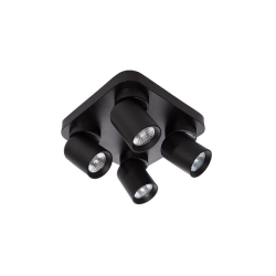 Kinkiet GU10 LED Timo ruchomy x4 czarny kwadrat.-23285