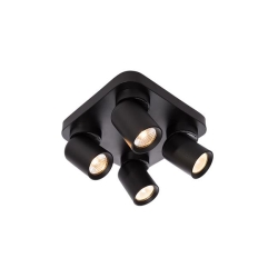 Kinkiet GU10 LED Timo ruchomy x4 czarny kwadrat.-23286