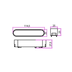 Lampa LED Luxo 48V  6W 4000K Linea 90° biała-23431