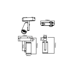 Lampa LED Luxo 48V  8W 4000K Ringo 36° biała-23455