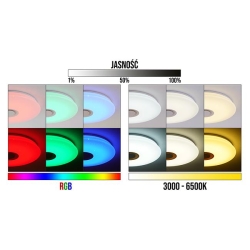 Plafon Led Porto 48W 400mm RGBW CCT Głośnik Pilot.-23998