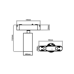 Lampa LED Luxo 48V 12W 4000K Spot 36° czarna-25331