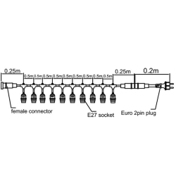 Girlanda LED 230V  5m 10x E27-25869