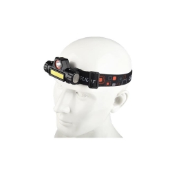 Latarka LED czołowa 1W COB + 1W LED akumulator-26535