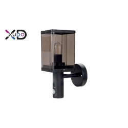 Kinkiet E27 LED IP44 Smoke PIR czarny-27949