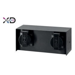 Gniazdo elewacyjne IP44 2x 230V Czarne-27964