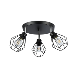 Kinkiet E27 LED Otto ruchomy x3 czarny okrągły.-27973