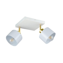 Kinkiet E27 LED Elza ruchomy x2 biały + złoty.-27979