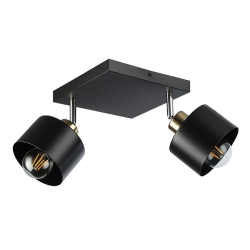 Kinkiet E27 LED Elza ruchomy x2 czarny + miedź.-28353
