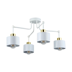 Kinkiet E27 LED Elza x4 biały + złoty okrągły.-28360