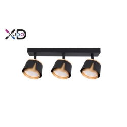 Kinkiet GX53 LED x3 czarny+złoty-28498