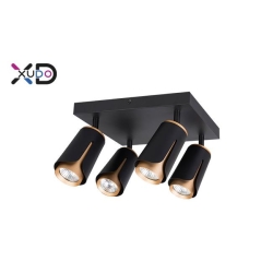 Kinkiet GU10 LED x4 czarny+złoty kwadrat-28539