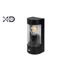 Kinkiet E27 LED IP44 PC czarny PIR-28721