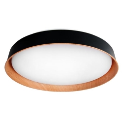 Plafon LED 3CCT 54W czarny+drewno pilot-30185