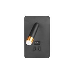 Kinkiet do czytania Piero G9+LED USB czarny+złoty.-31133