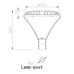 Lampa LED parkowa latarnia Brixon  60W 4000K-33247