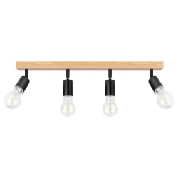 Kinkiet E27 LED Eos ruchomy x4 czarny + WD-34494