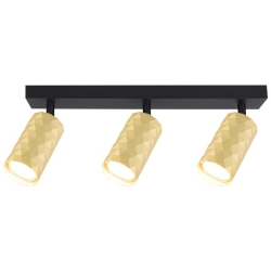 Kinkiet GU10 LED Glamour ruchomy x3 czarny+złoty-34786