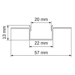 Profil Led Masterled GK 20mm 1m czarny mleczny-34950