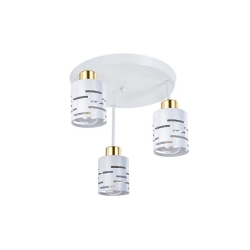 Kinkiet E27 LED Elen x3 biały+złoty okrągły-35553
