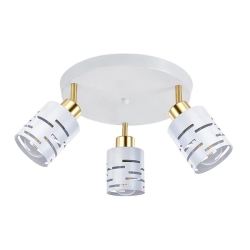 Kinkiet E27 LED Elen ruchomy x3 biały+złoty okrągł-35555