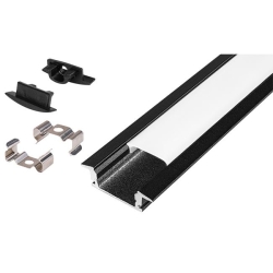 Profil Led Masterled wpuszczany 1m czarny mleczny-37643