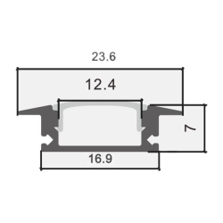 Profil Led Masterled wpuszczany 2m czarny mleczny-37660