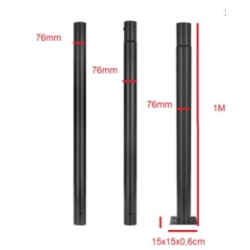 Słup oświetleniowy SQ 76mm 3m 15x15cm czarny-38166