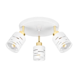 Kinkiet E27 LED Elen ruchomy x3 biały+złoty okrągł-38578