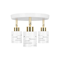 Kinkiet E27 LED Elen ruchomy x3 biały+złoty okrągł-38579