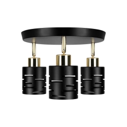 Kinkiet E27 LED Elen ruchomy x3 czarny+złoty okrąg-38585