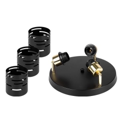 Kinkiet E27 LED Elen ruchomy x3 czarny+złoty okrąg-38589