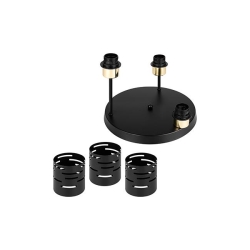 Kinkiet E27 LED Elen x3 czarny+złoty okrągły-38718