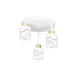 Kinkiet E27 LED Elen x3 biały+złoty okrągły-38719