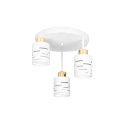 Kinkiet E27 LED Elen x3 biały+złoty okrągły-38720