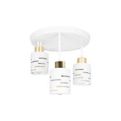 Kinkiet E27 LED Elen x3 biały+złoty okrągły-38721
