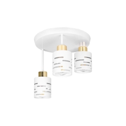 Kinkiet E27 LED Elen x3 biały+złoty okrągły-38722