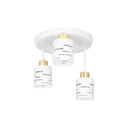 Kinkiet E27 LED Elen x3 biały+złoty okrągły-38723