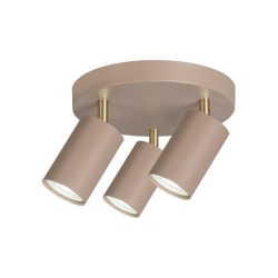Kinkiet GU10 LED Bardo ruchomy x3 beż+złoty okragł-38734