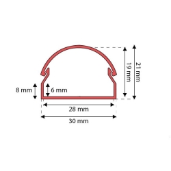 Maskownica RTV PCV 30mm szara 100cm-38996