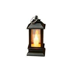 Latarnia LED  9cm 1800K 3xAG10 płomień czarna-39909