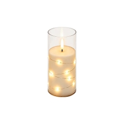 Świeczka LED 5x13cm 2000K 2xAA płomień transparent-39914